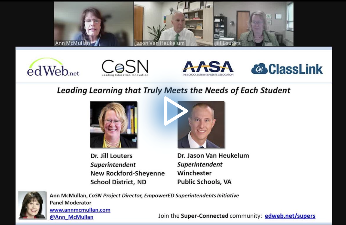 Leading Learning That Truly Meets the Needs of Each Student edLeader Panel recording screenshot